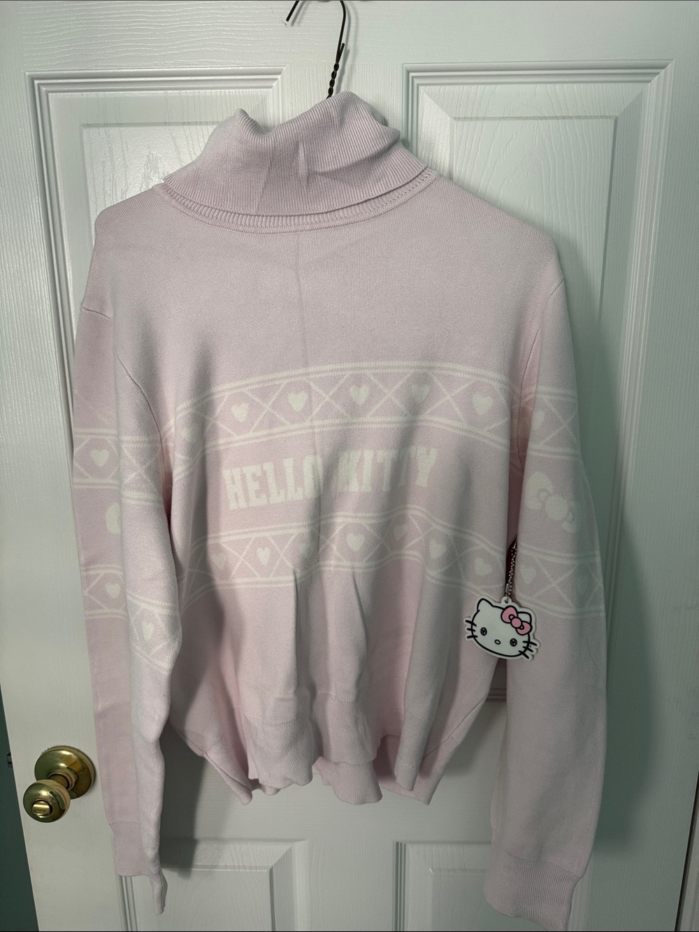 Hello Kitty Light Pink Cowl-Neck Sweater